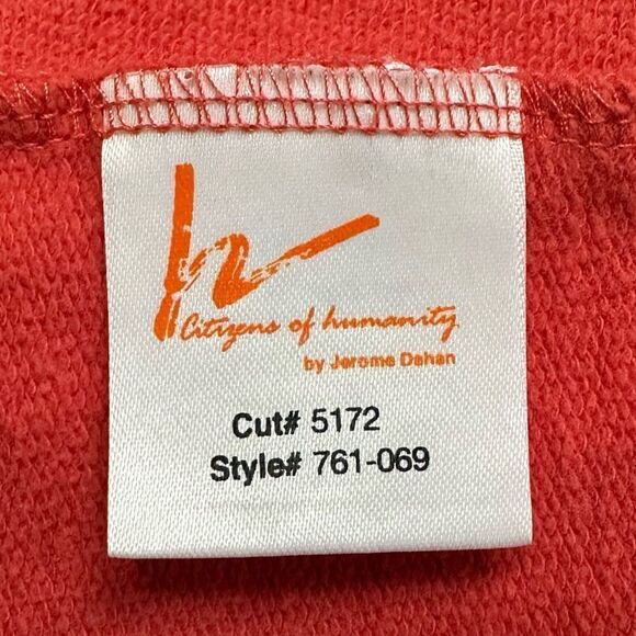 Citizens of Humanity 100% Cotton Shawl Collar Reddish Orange Sweatshirt - Picture 11 of 13